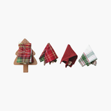 Tree Shaped Cheeseboard w 3 Dish Clothes