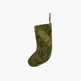 Green Velvet Striped Stocking