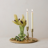 Fluted Green Glass Vase