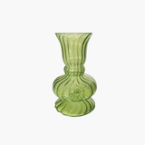 Fluted Green Glass Vase