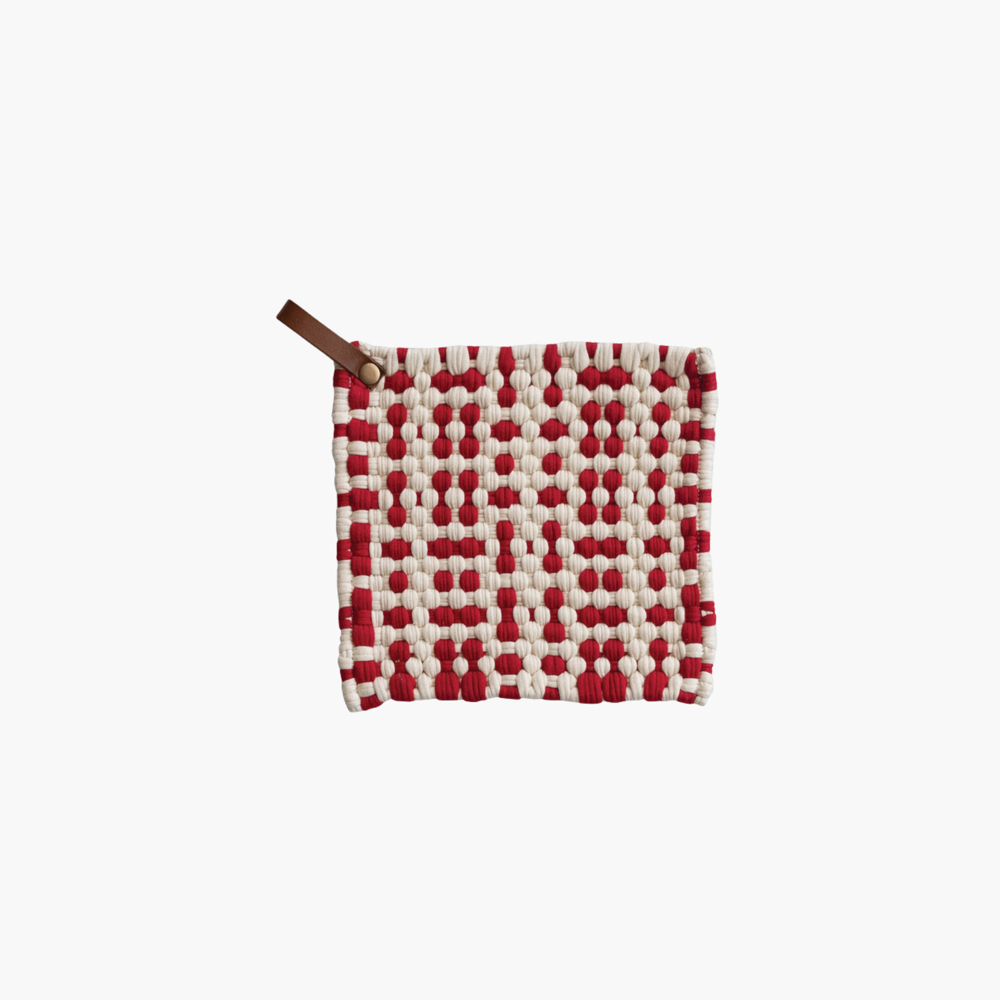 Xmas Pot Holder with Leather Loop