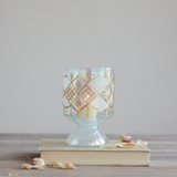Iridescent Footed Candle Holder