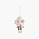 Felt Mouse on Sled/Skis Ornament