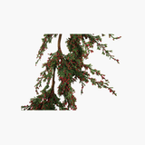 Faux Cypress Garland with Red Berries