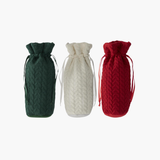 Cable Knit Wine Bags