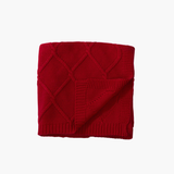 Red Diamond Knit Throw