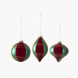 Red Velvet + Green Plaid Ornament
