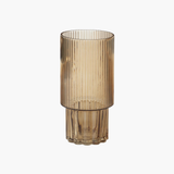 Beige Pressed Glass Vase