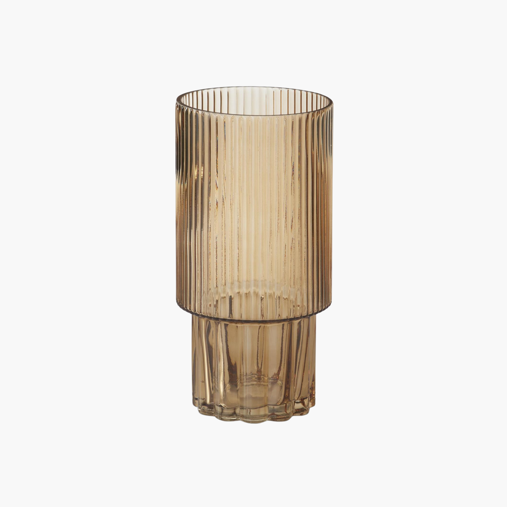 Beige Pressed Glass Vase
