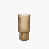 Beige Pressed Glass Vase