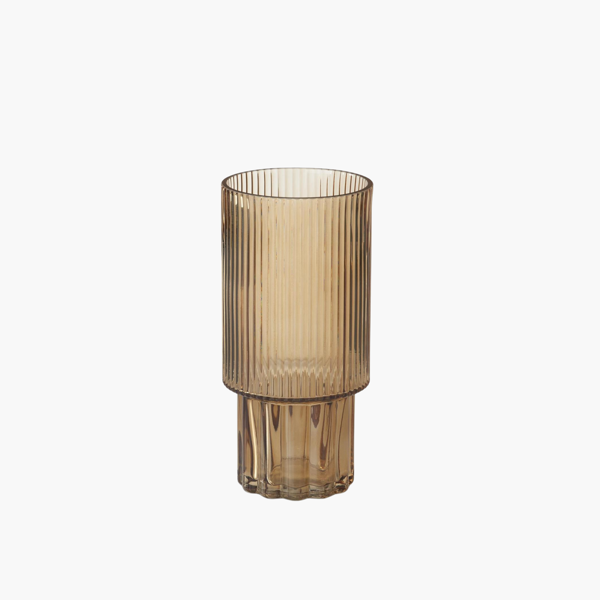 Beige Pressed Glass Vase
