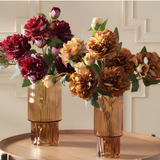 Beige Pressed Glass Vase