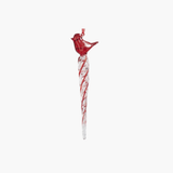 Glass Icicle Ornament w/Cardinal