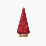 Red Embossed Glass LED Trees
