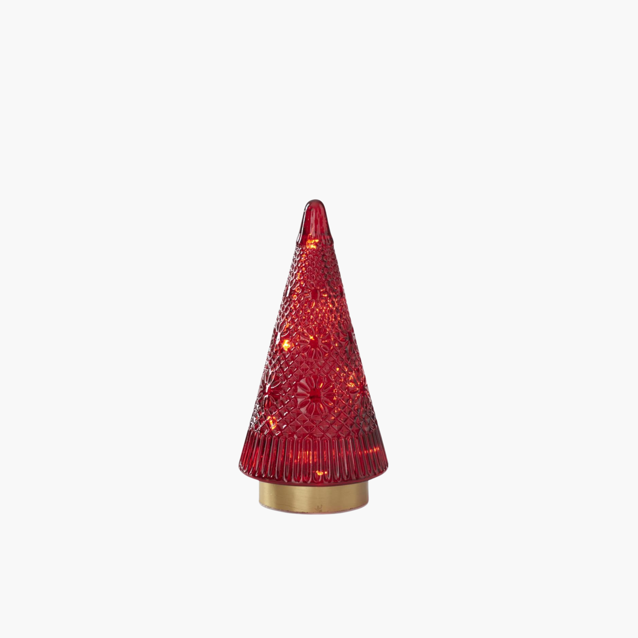 Red Embossed Glass LED Trees