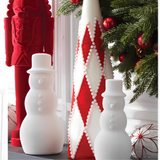 White Flocked Snowman