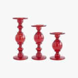 Red Glass Candleholder