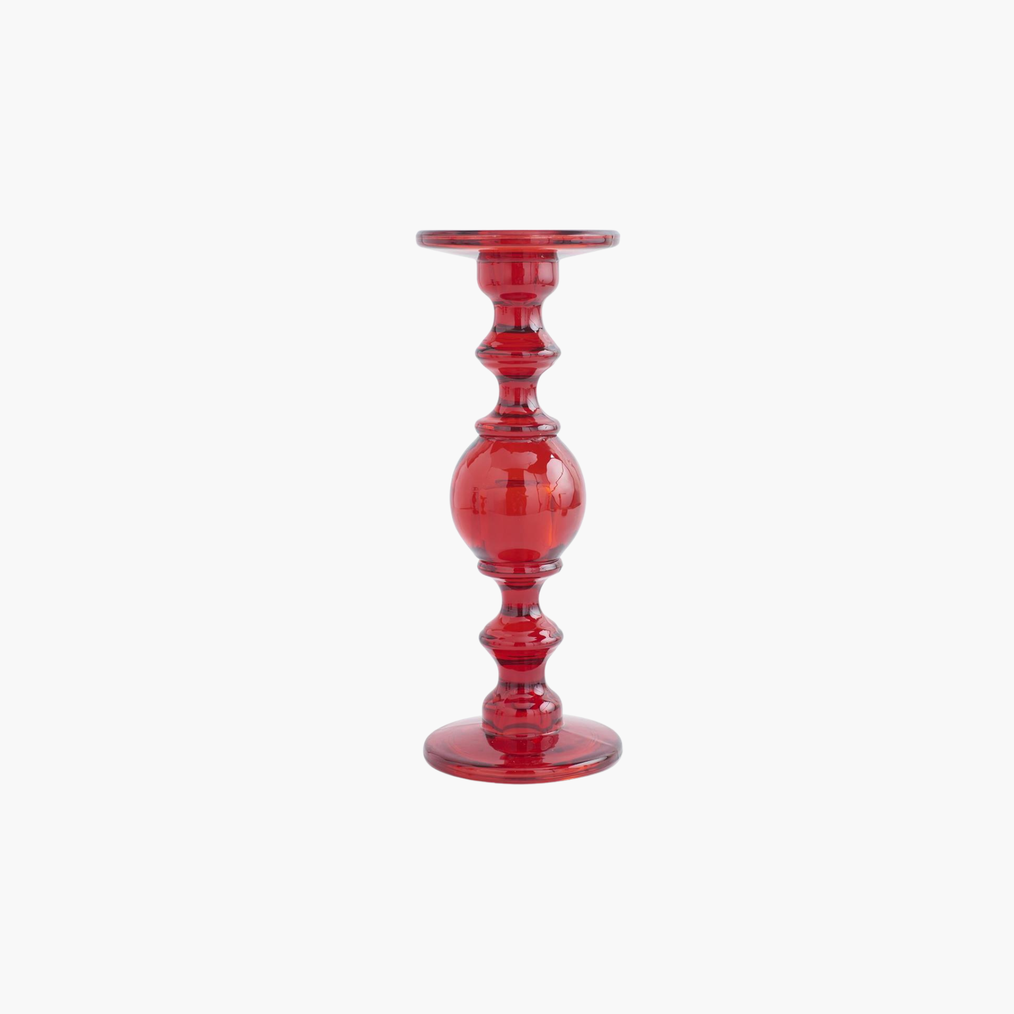 Red Glass Candleholder