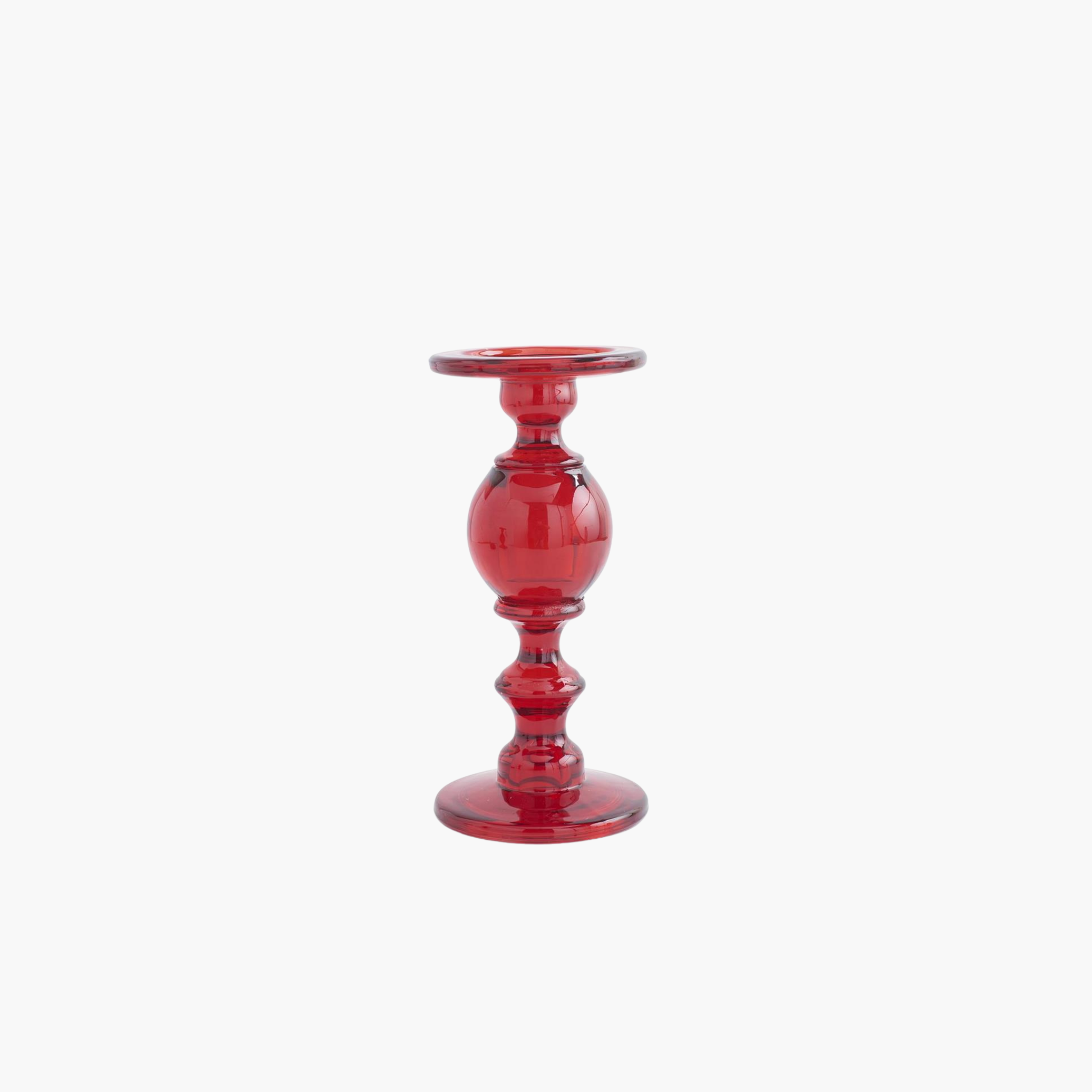 Red Glass Candleholder
