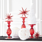 Red Glass Candleholder