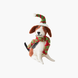 Beagle in Elf Hat