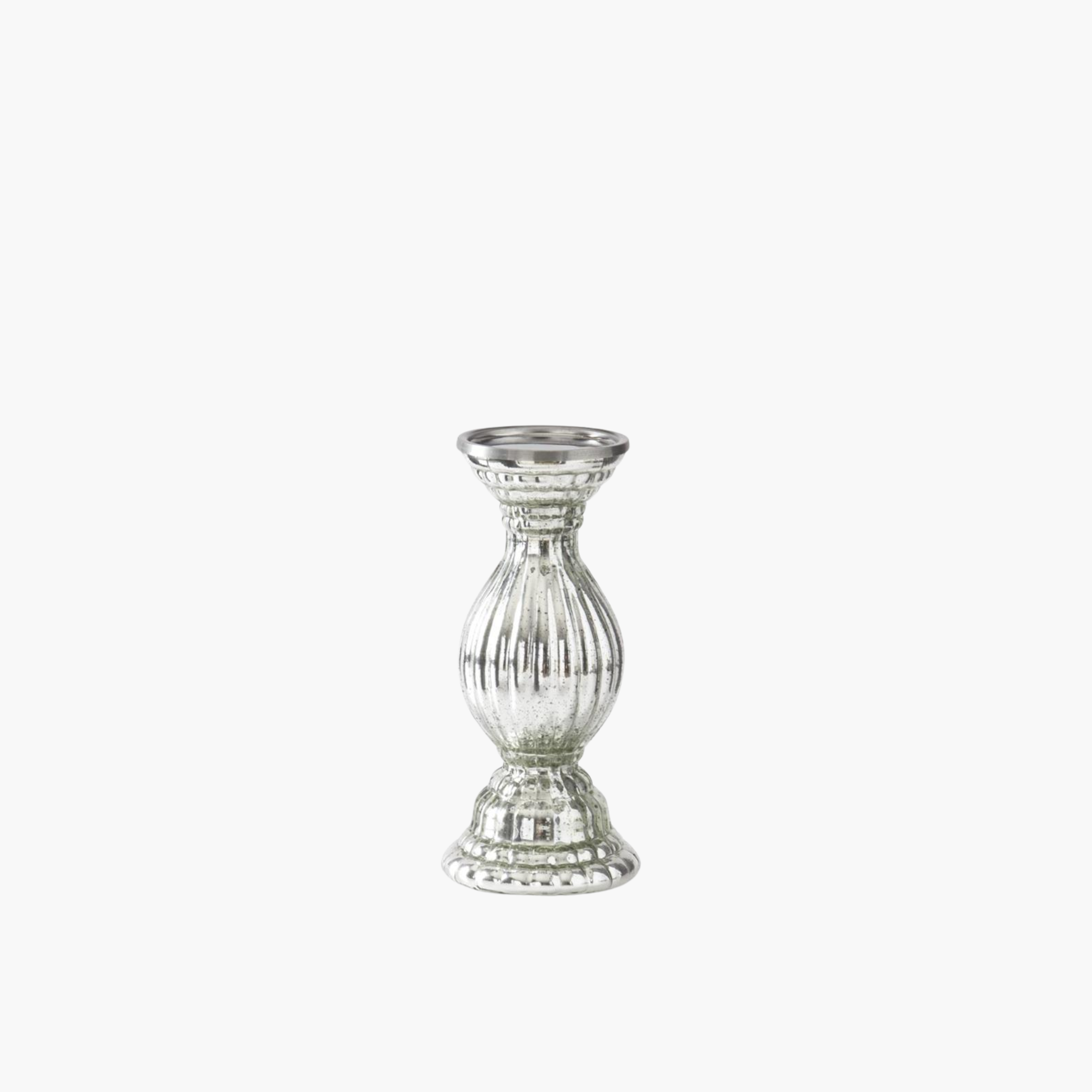 Silver Mercury Glass Candleholders
