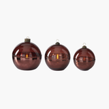 Burgundy Glass LED Ornament Candles