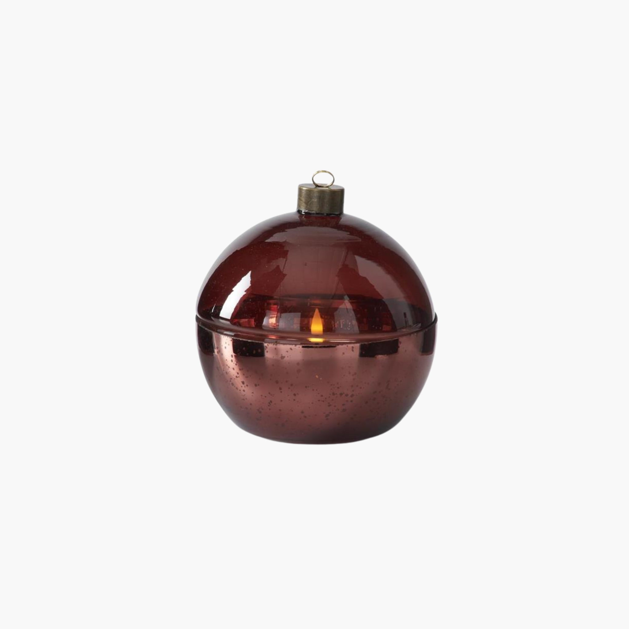 Burgundy Glass LED Ornament Candles