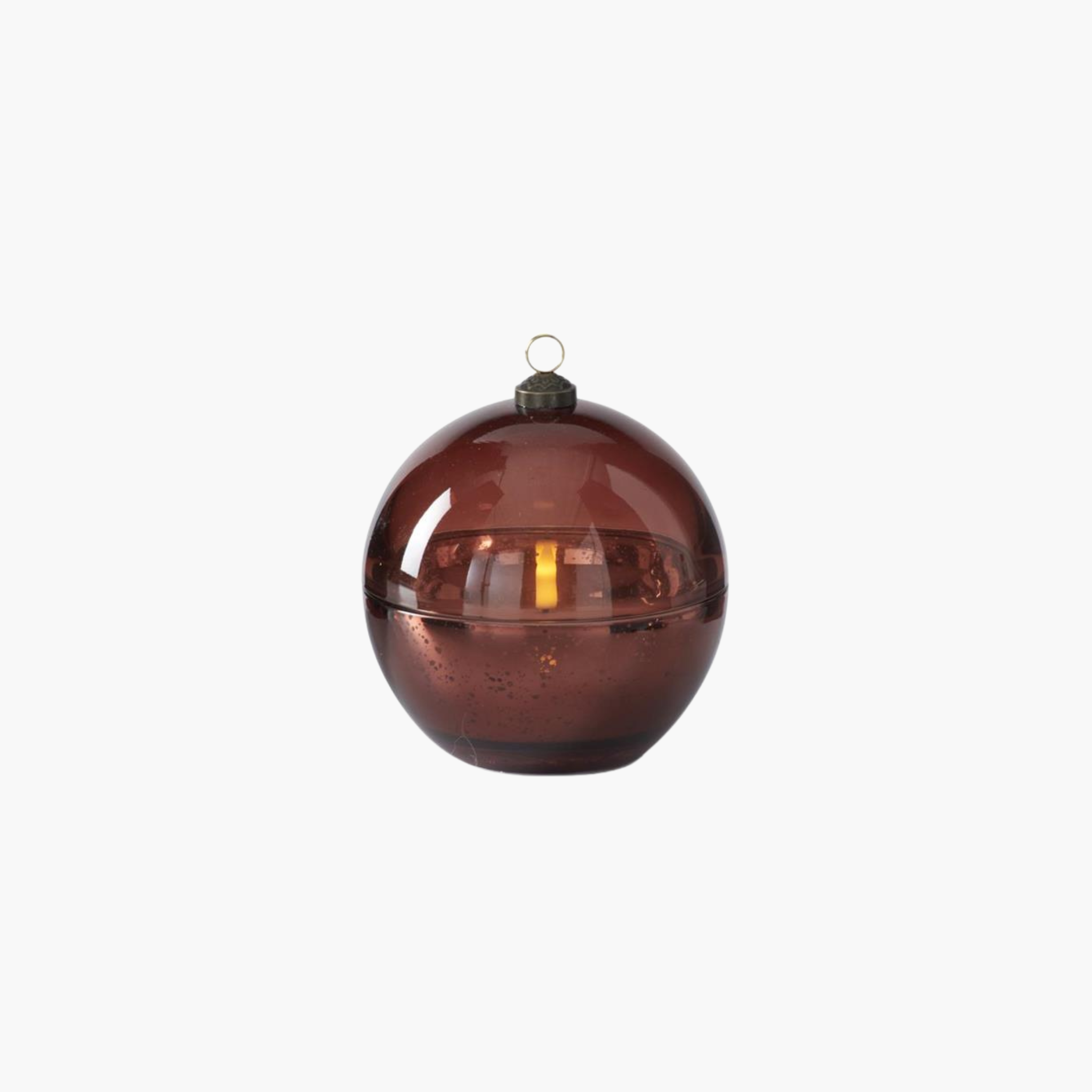 Burgundy Glass LED Ornament Candles