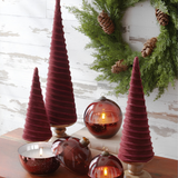 Burgundy Glass LED Ornament Candles