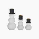 Wood Snowman Taper Holder