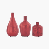 Antique Red Matte Glass Vases