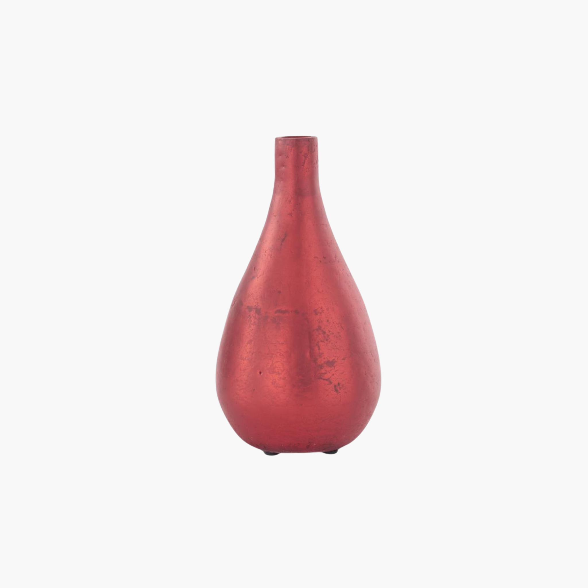 Antique Red Matte Glass Vases