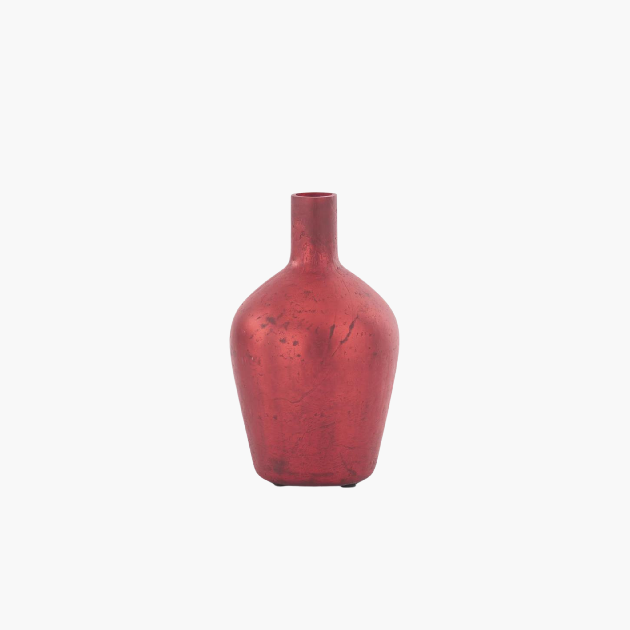 Antique Red Matte Glass Vases