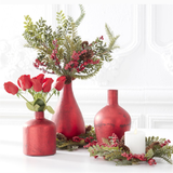 Antique Red Matte Glass Vases