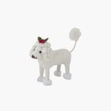 White Poodle w Mistletoe
