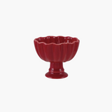 Red Footed Scalloped Bowl