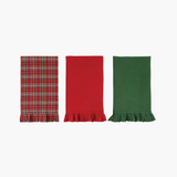 Green Waffle Ruffled Towel