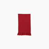 Dk Red Waffle Towel with Ruffle