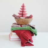 Dk Red Waffle Towel with Ruffle