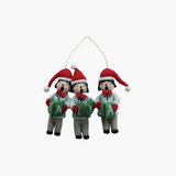 Felt Carolers in Santa Hats Ornament