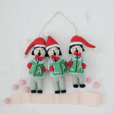 Felt Carolers in Santa Hats Ornament