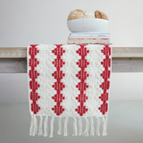 Red Diamond Tufted Table Runner
