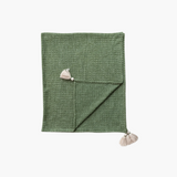Green Stonewashed Woven Slub Throw