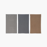 Tan + Gray Tea Towels Set