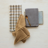 Tan + Gray Tea Towels Set