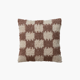 Natural + Brown Checkered Pillow