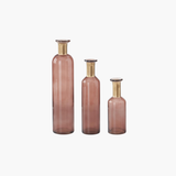 Dusty Rose Glass Bottles
