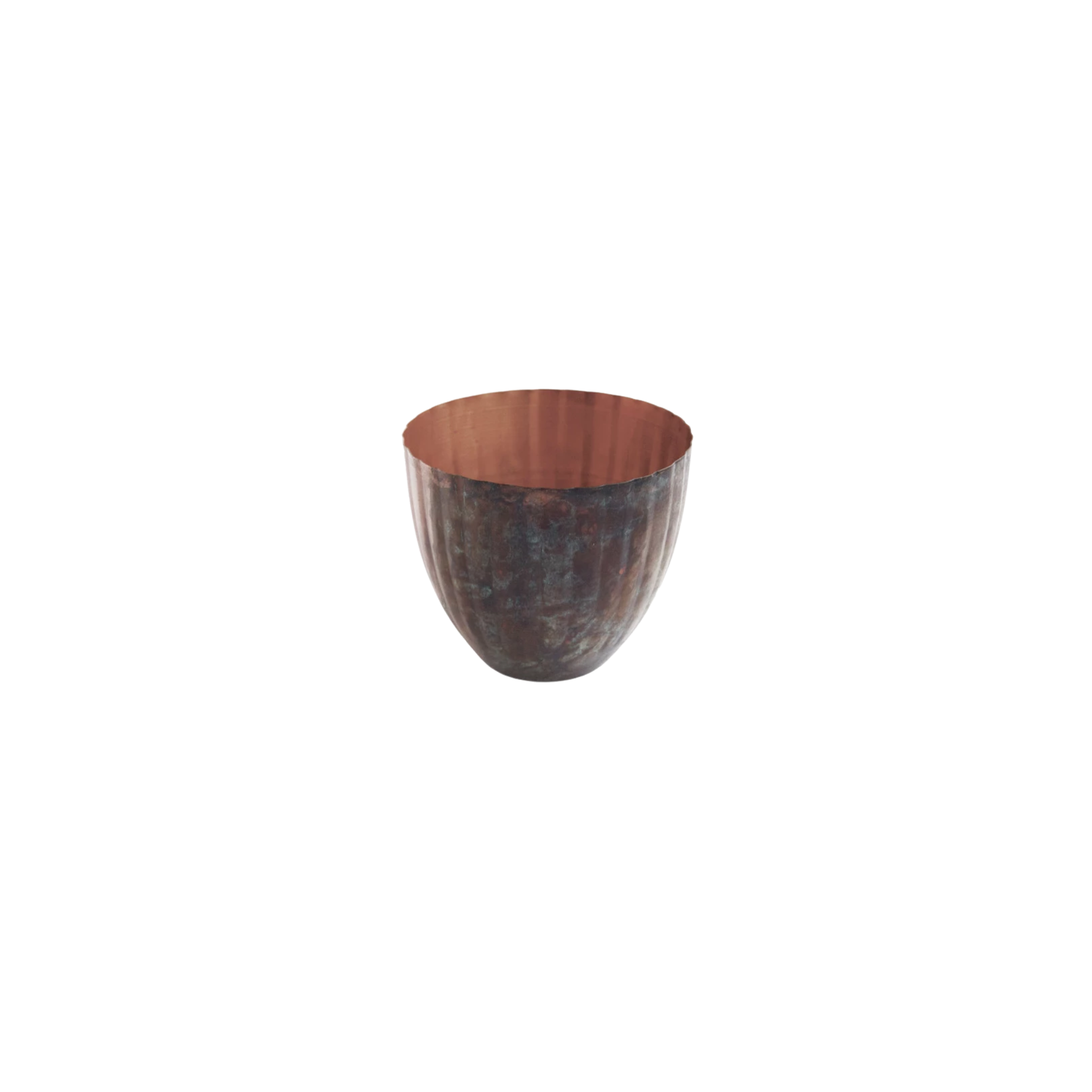Pleated Copper Planter