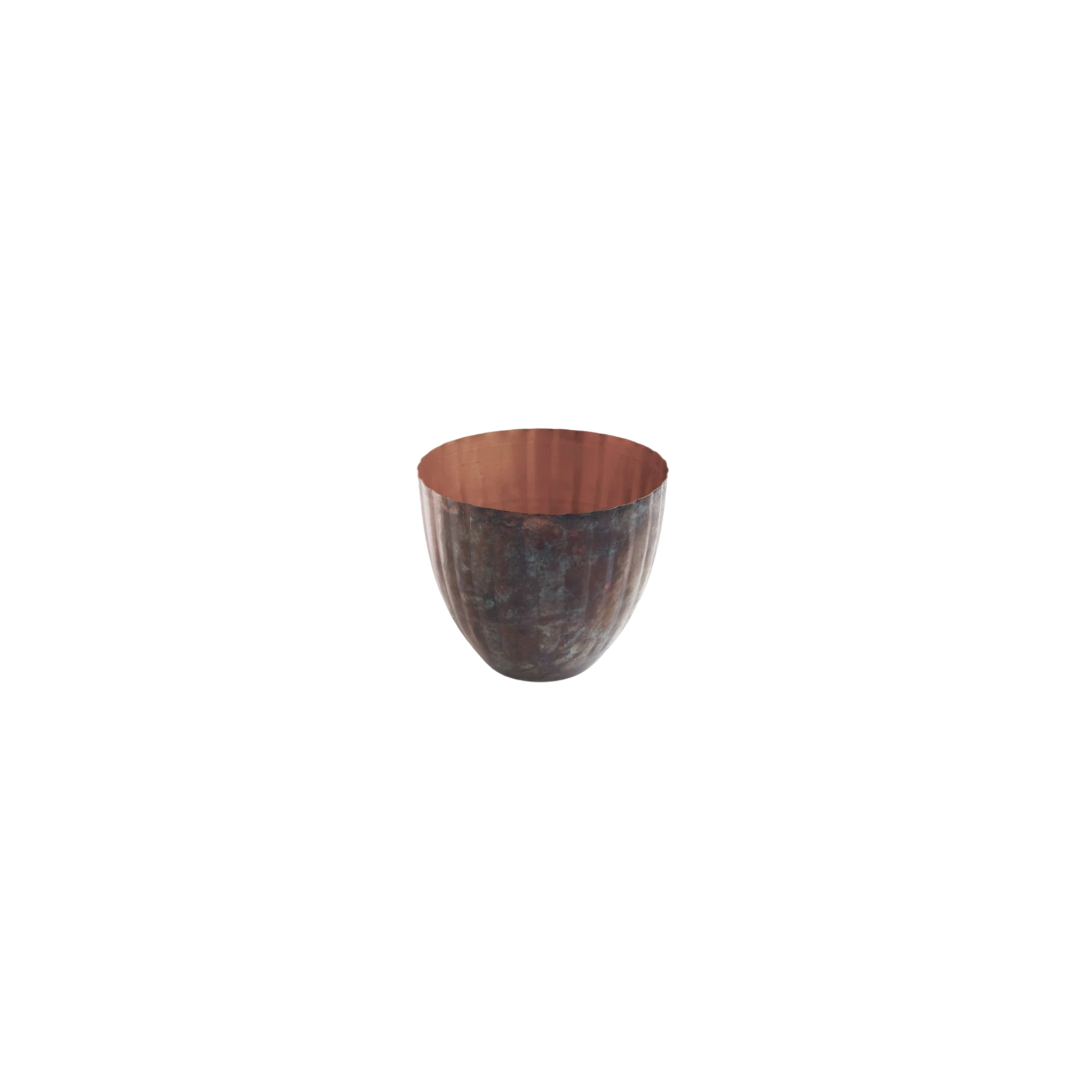 Pleated Copper Planter